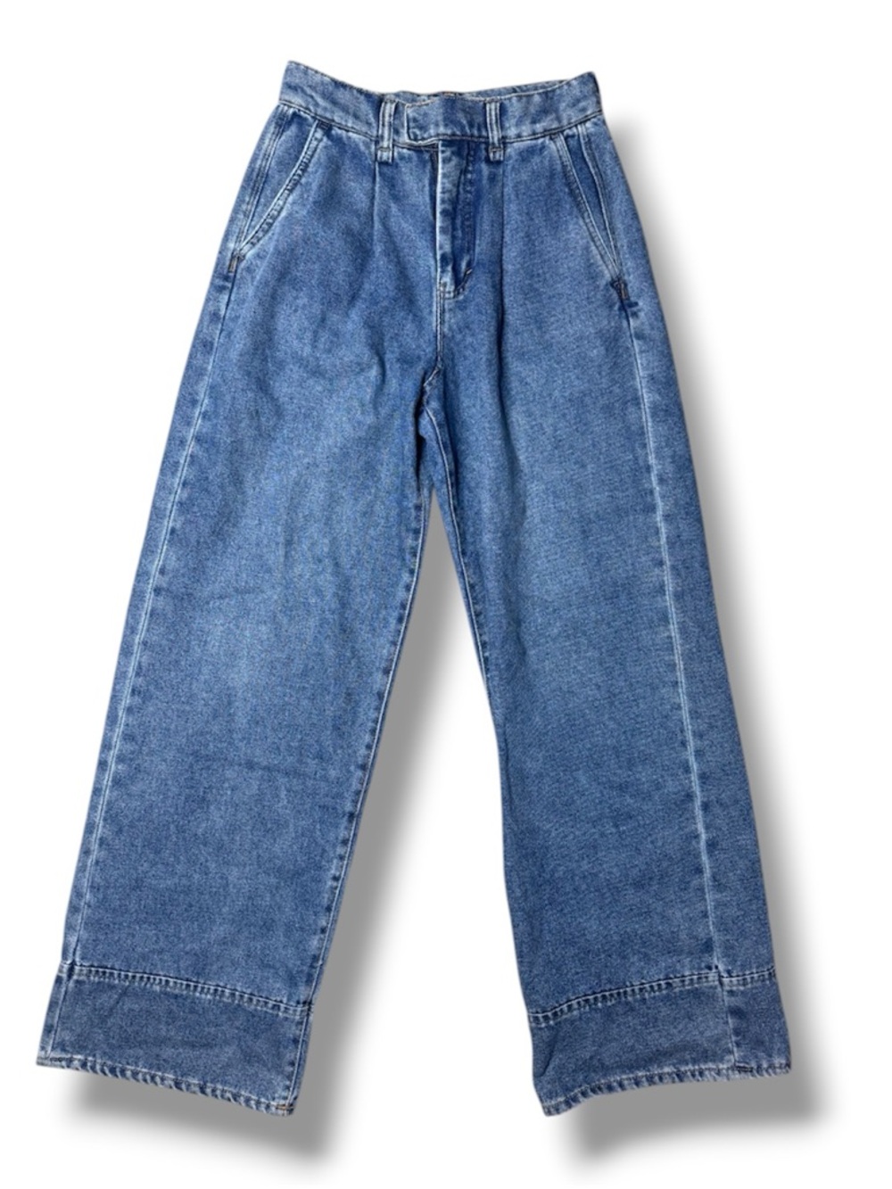 Habitual Light and Mid Blue Super High-Rise Wide Leg Jeans size 26 2 tall